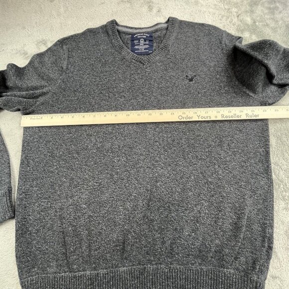 American Eagle Outfitters Classic Sweater Mens Large Gray Long Sleeve Sweatshirt - Picture 6 of 11